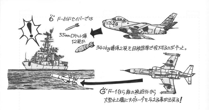 リタイ屋の梅 Twitter પર 航空自衛隊も 支援戦闘機f 1配備までは転用したf 86fで反跳爆撃や無誘導ロケット弾斉射しか対艦攻撃の手段を持っていませんでした Rt