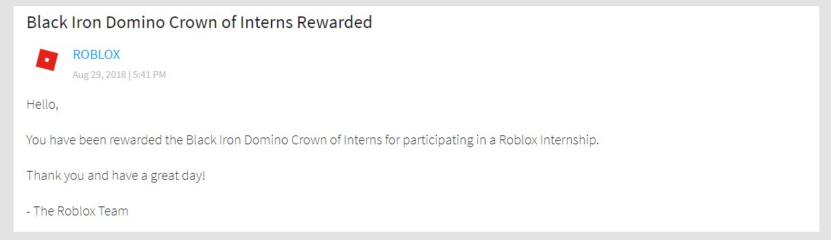 Evilartist On Twitter D - black iron domino crown of interns roblox