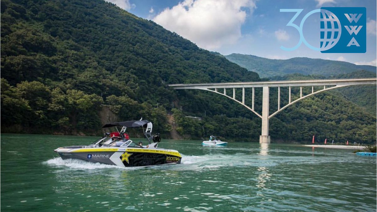 This is 30🌐 Today we ramp up the WWA’s 30th year celebration with the opening day of the <a href="/NautiqueBoats/">Nautique Boats</a> WWA #WakeboardWorlds presented by <a href="/rockstarenergy/">Rockstar Energy Drink</a>!  Competitors from over 30 countries have made their way to Miyoshi City, Japan, making history in the sport of #wake!