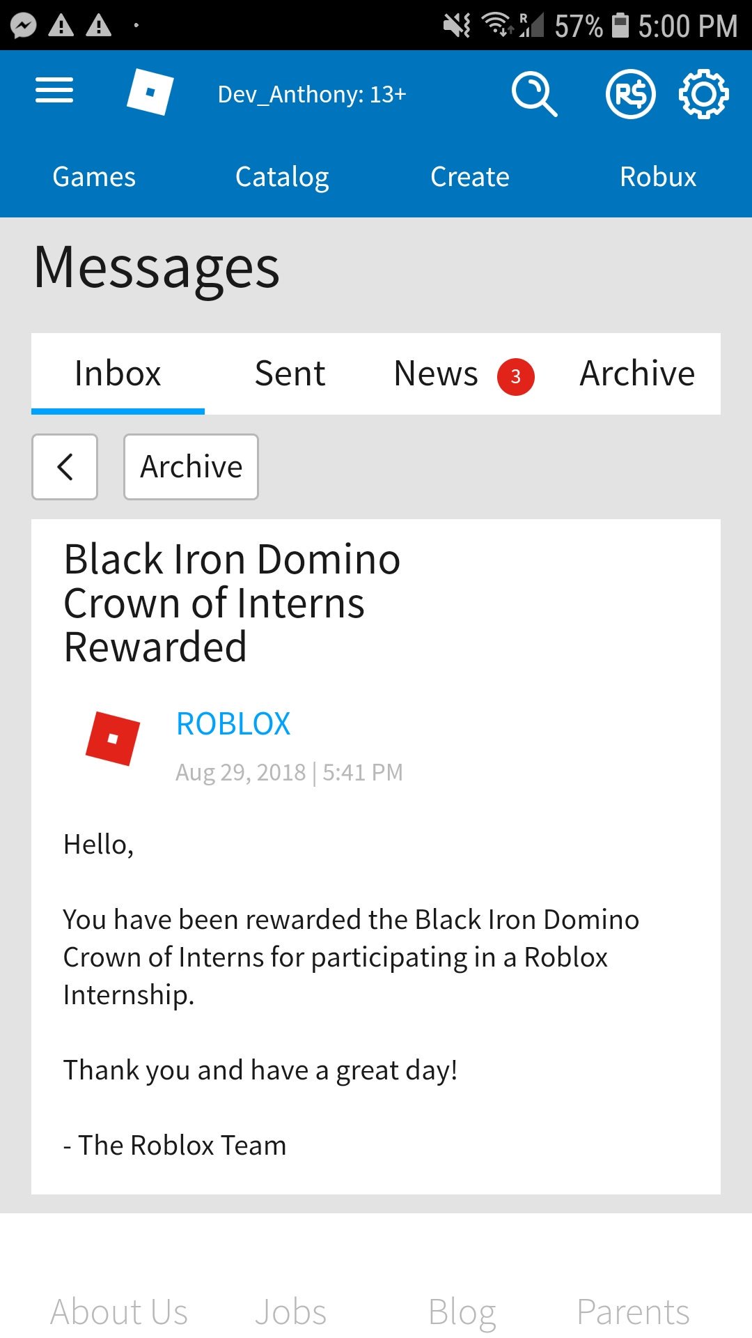 Black Iron Domino Crown Of Interns Roblox