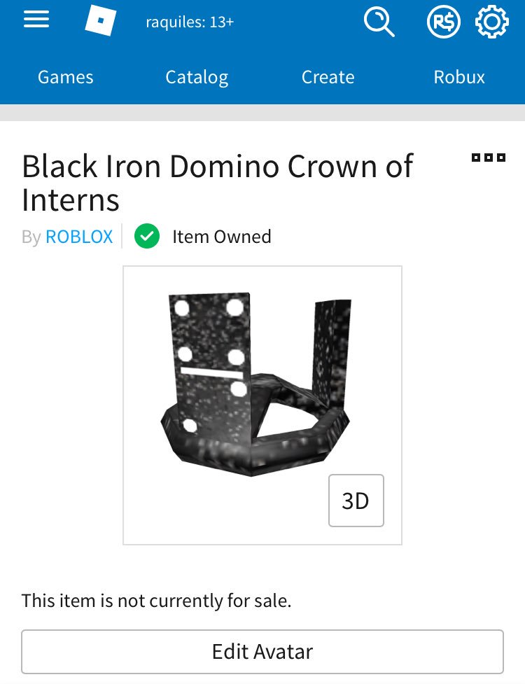ラウ Rau On Twitter Omg Yes Though I Know I Ll Barely Use It - black iron domino crown of interns roblox