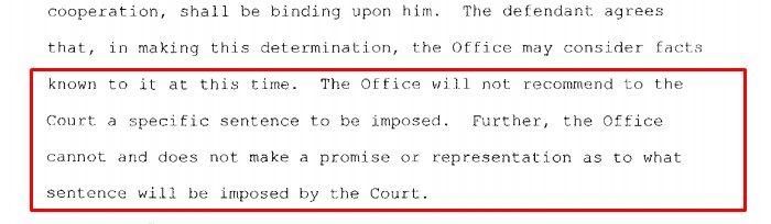 52) In lieu of Sater’s deal, FBI agreed to drop all heretofore disclosed crimes in exchange for a single RICO charge. FBI also agreed to defer sentencing for a period of 10 years during Sater’s “cooperation”, after which a reduced sentence would be possible, but not guaranteed.