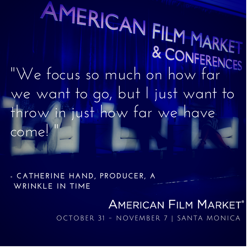 AFMOFFICIAL's tweet photo. #WednesdayWisdom is a #WomenWisdom today! Quotation from Catherine Hand, #aWrinkleInTime producer, during our #TheFutureisFemale conference last year. Meeting with industry leaders is one of the perks of the #AFM. Don’t forget to register for #AFM18! https://t.co/zb6oWfkrS2