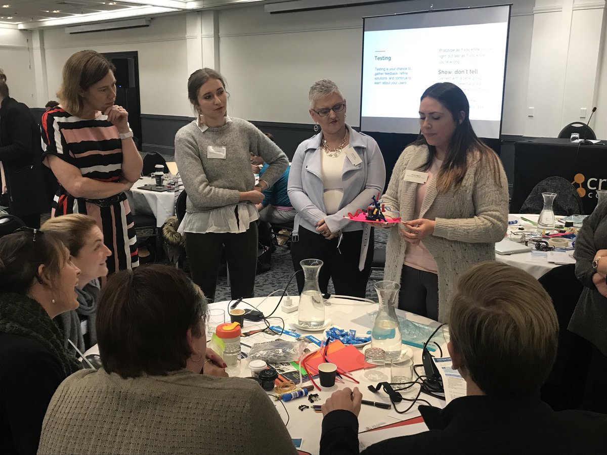 MaisieCriterion's tweet image. Teachers sharing prototypes after @ZeinaChalich brilliant session on #designthinking at #unpackingcoding @CriterionConfs