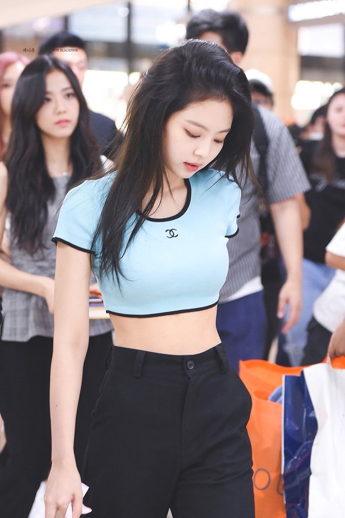 JENSUS on X: ugh jennie really made that 1990's turquoise vintage chanel  ribbed crop top look new and trendy huh  / X