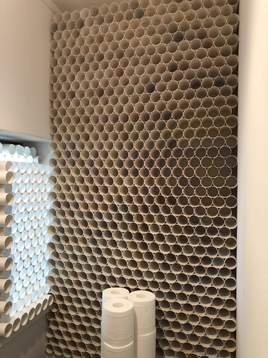壁中トイレの芯だらけwwwそれでも終わらない芯コレクション