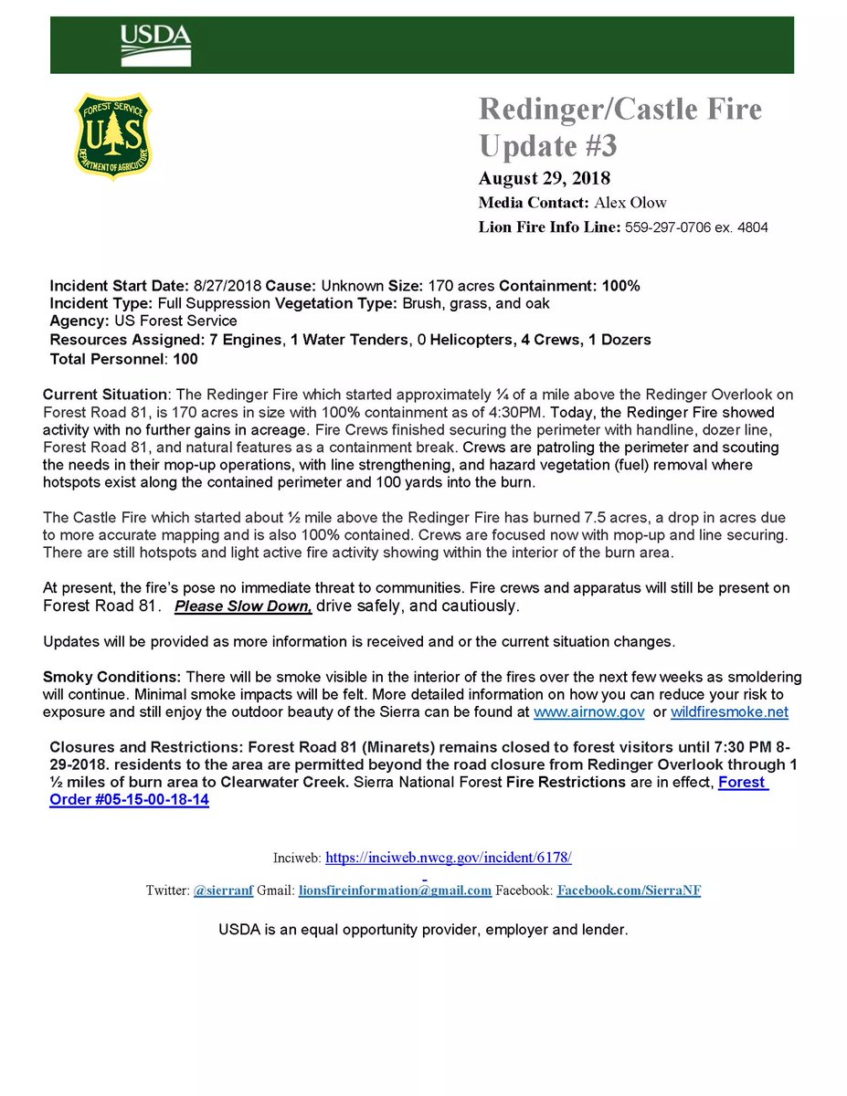 TrishasWCFireWx's tweet image. #RedingerFire #CastleFire
100% contained