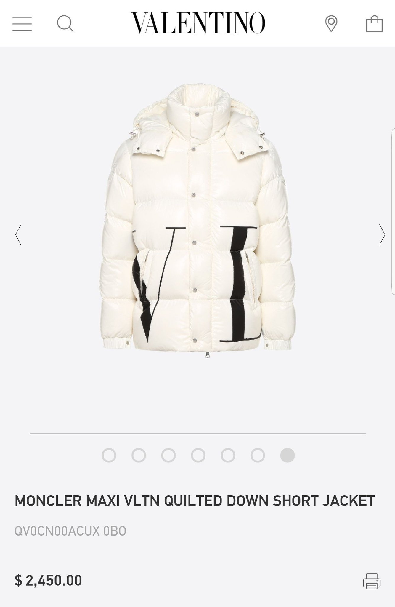 moncler maxi vltn quilted down short jacket