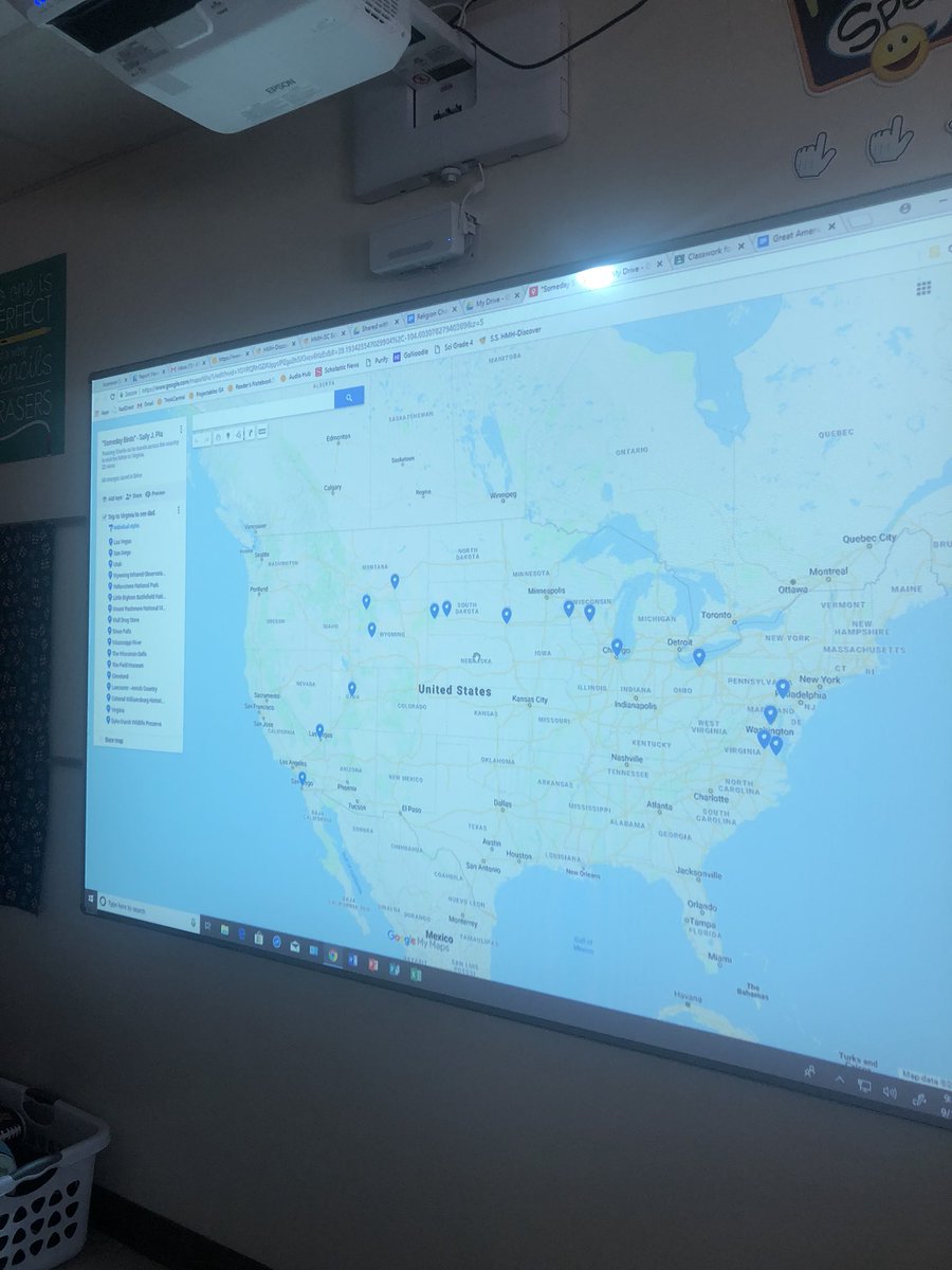 ACSMueller's tweet photo. Checking out Google My Maps today.  Student: “ Ooohhhh, Four Corners National Monument is where 4 states meet. Cool! “. Learning with Google is fun! #ACSGatorPride https://t.co/aZR5OUtxIt
