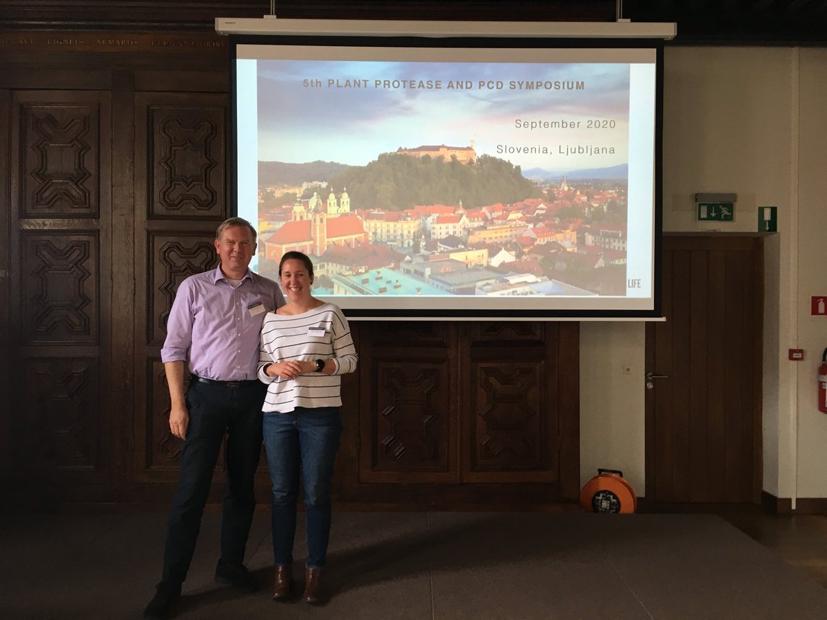MoritzNowack's tweet photo. The 5th Plant Protease and PCD meeting will take place in 2020 in Slovenia! Thanks so much to Renier van der Hoorn and @KlemencicMarina to continue the #pppcd18 tradition!! https://t.co/0G7XDzHP2n