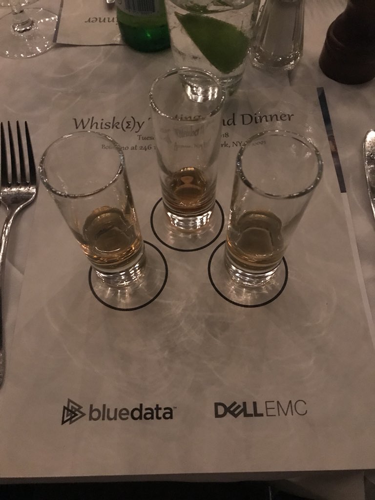 smargraves's tweet photo. Had a GREAT time in NYC with our customers and @DellEMCbigdata. Especially enjoyed the whiskey lesson from @AntDina. Thanks to @bigdatabeard @chrisbelseyemc for participating! Always fun!  @BlueData https://t.co/pCzi158Gpr