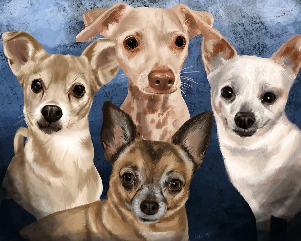 I’ve never painted four dogs in one painting before! Thanks to my friend Jenny for requesting this, I hope you love it!

#dog #dogs #portrait #petportrait #petportraits #artist #whitneykay #puppies