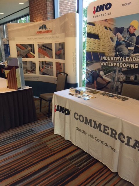IIBEC2020's tweet photo. Our Building Envelope #Symposia don't have huge trade shows like convention, but they still boast exhibitors with lots of new products to share! Thank you to all of our sponsors and exhibitors for helping make our events successful. #BuildingEnvelope #CBES2018 https://t.co/7TYvyoMX00