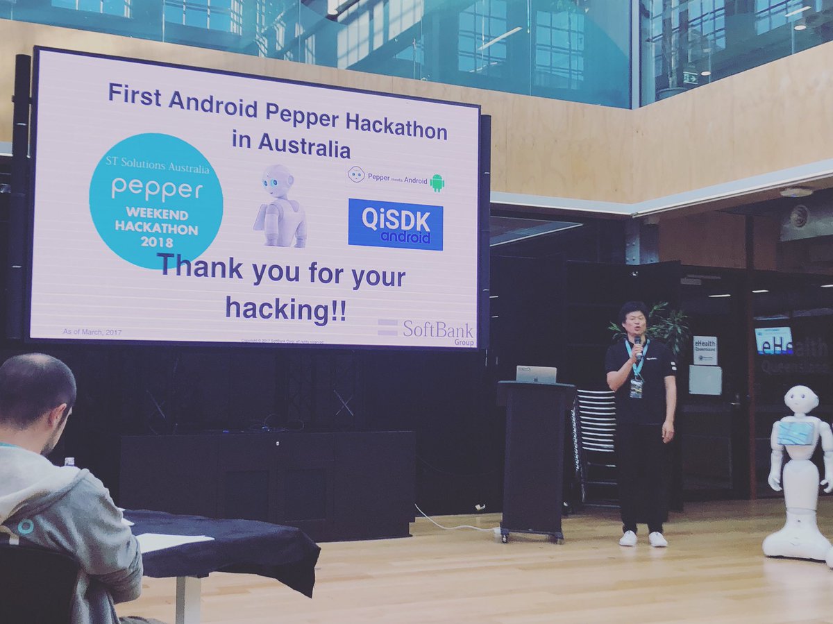 aliciamitchelia's tweet image. Great weekend at the #pepperhackathon2018 looking forward to developing our app. @PepperTheRobot @pprbo @SBREurope @stsolutions #stsolutionsaustalia