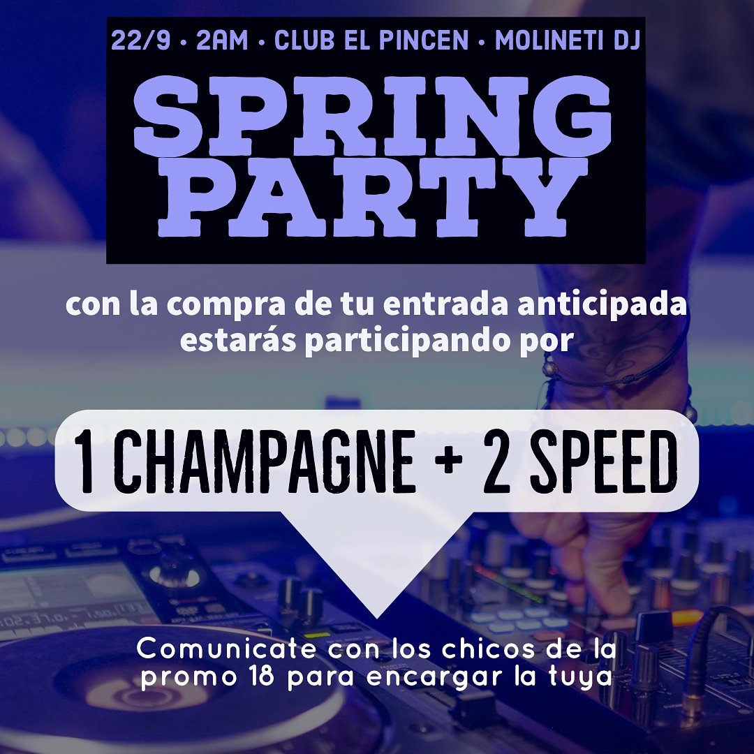Promo18Slz's tweet photo. 💥Ya están a la venta las entradas anticipadas,encarga la tuya y participa por un champagne+2 speed 💥
Nos despedimos como se debe, por supuesto que de la mano de el más grande @FabioMolineti 💃🍻🍾🎶 https://t.co/YyNaxKDuFL