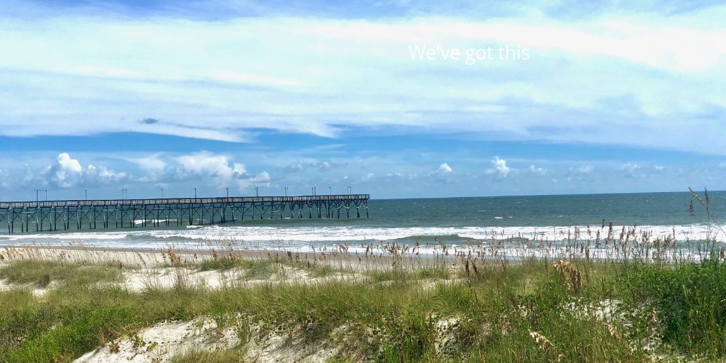 Oceanisleinn's tweet photo. Let's get this storm out of here and get back to the beach. Go away #Florence. #OIBStrong https://t.co/VVUHAyK96x