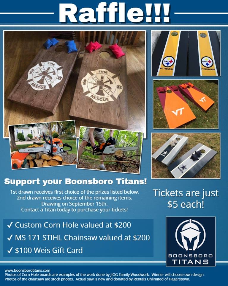 BoonsboroTitans's tweet photo. There's still time to get tickets! #fundraiser #communitysupport #boonsborotitans https://t.co/n1FfGC8vjS