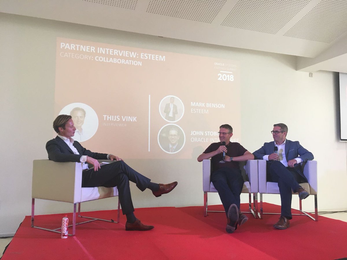 Ashley_CKeating's tweet photo. Paraphrasing here: "I think it's so important to spend time coming over to meet @Oracle Digital, understand how they work, their objectives, and make a clear business plan"
Some insights for success from the interview with Mark Benson from @esteemsystems #SystemsPartnerSummit18 https://t.co/3ZMM85KXeu