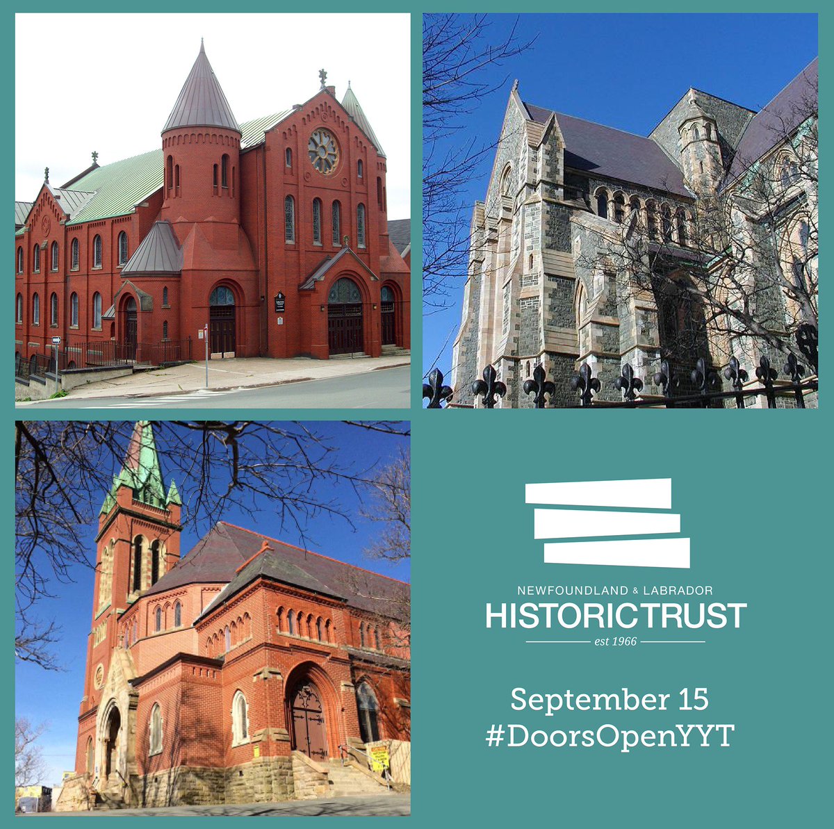 #DoorsOpenYYT is only two days away!  This year's event features some of St. John's most significant churches, including The Kirk, Gower Street United Church, and the Anglican Cathedral.