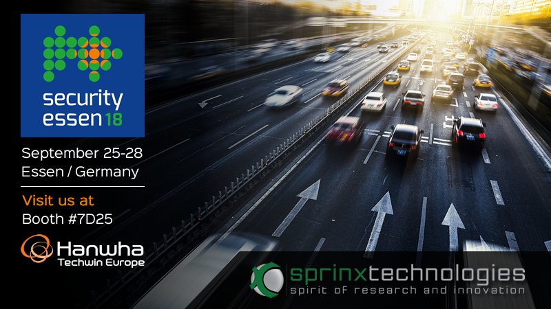 SprinxTech's tweet photo. Are you planning to visit #SecurityEssen? Come see the Sprinx Team on @HanwhaTechEU booth 7D25 where we will showcase our video-based solutions for Automatic Incident Detection and Traffic Data Collection
#SprinxAID #WisenetAID #TrafficMonitoring #KeepTrafficOnTheMove https://t.co/5I24vzIwqn