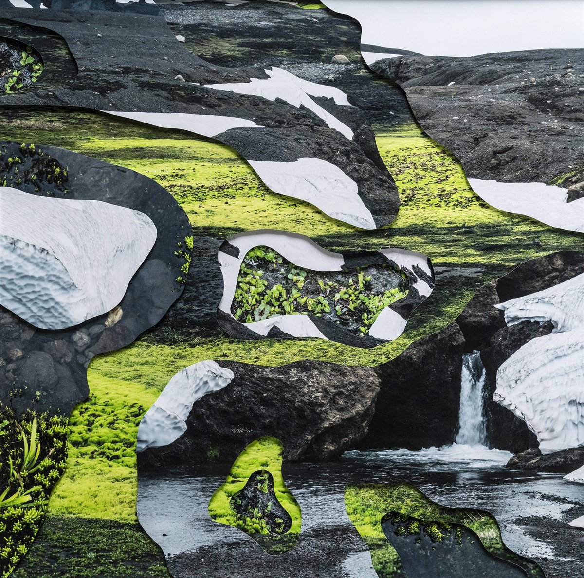WIRED's tweet photo. Photographer Charlotta María Hauksdóttir snaps hundreds of photos of Iceland's fairy tale beauty, and then assembles them into abstract representations of her memory of the landscape. This photo series is Iceland as you've never seen it before: https://t.co/3BIcQEkw9i https://t.co/GHsJaNOn8S