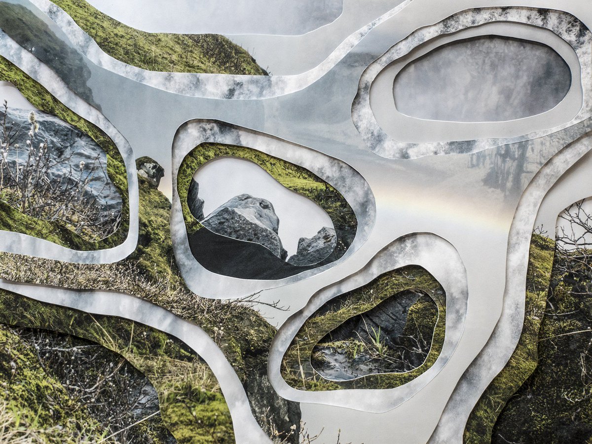 WIRED's tweet photo. Photographer Charlotta María Hauksdóttir snaps hundreds of photos of Iceland's fairy tale beauty, and then assembles them into abstract representations of her memory of the landscape. This photo series is Iceland as you've never seen it before: https://t.co/3BIcQEkw9i https://t.co/GHsJaNOn8S