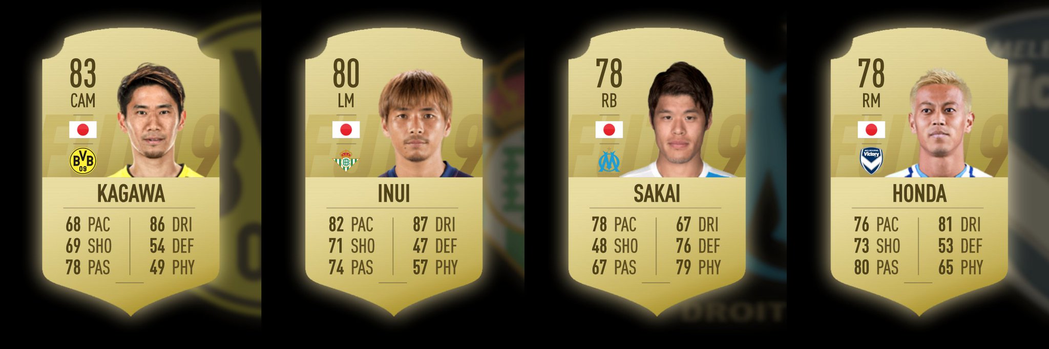 Ester Fifa Twitterren Fifa19 現役日本人選手 Ovr Top4 Fifa19 Fut Fifa19 データ反映完了は明日午前中の見込み T Co Y6orq5jw3b Twitter