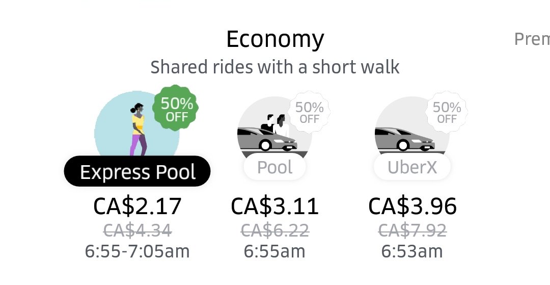 Aditi_RR's tweet photo. Interesting new Uber feature #ExpressPool It requires you to walk a more popular pick up point near you.
First thought is it's like a bus and that I use Uber for point to point to commute. But if insanely saves times over public transport, it would be interesting then. https://t.co/G6Kw0wGJAE