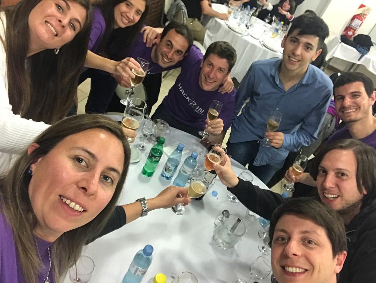 VLingiardi's tweet photo. Brindis con Tino, 2do puesto #Insurtech de @Hack2in_L2 ! Junto con miembros del #hackaTeam y miembros del Equipo YL @ICMIF_Web de @L2_LaSegunda Gracias por venir! 🥂 https://t.co/OyEMCDHTwb