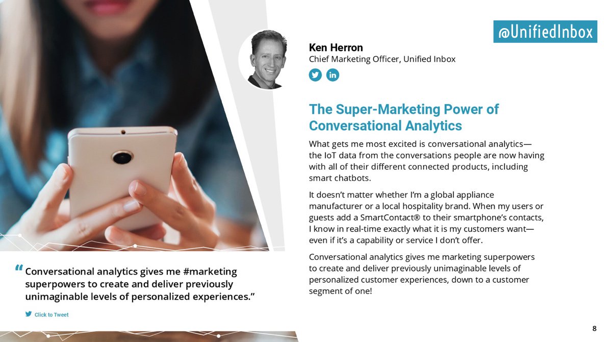 uibglobal's tweet photo. UIB's #CMO @KenHerron is one of the global #marketing, #technology, and #InternetOfThings experts weighing in on how #IoTData is changing marketing in @TreasureData's new "Transforming #IoT into ROI" - https://t.co/i7xCP0NfcG! 💥 #ai #conversationalanalytics #unificationengine https://t.co/HiHFObobti