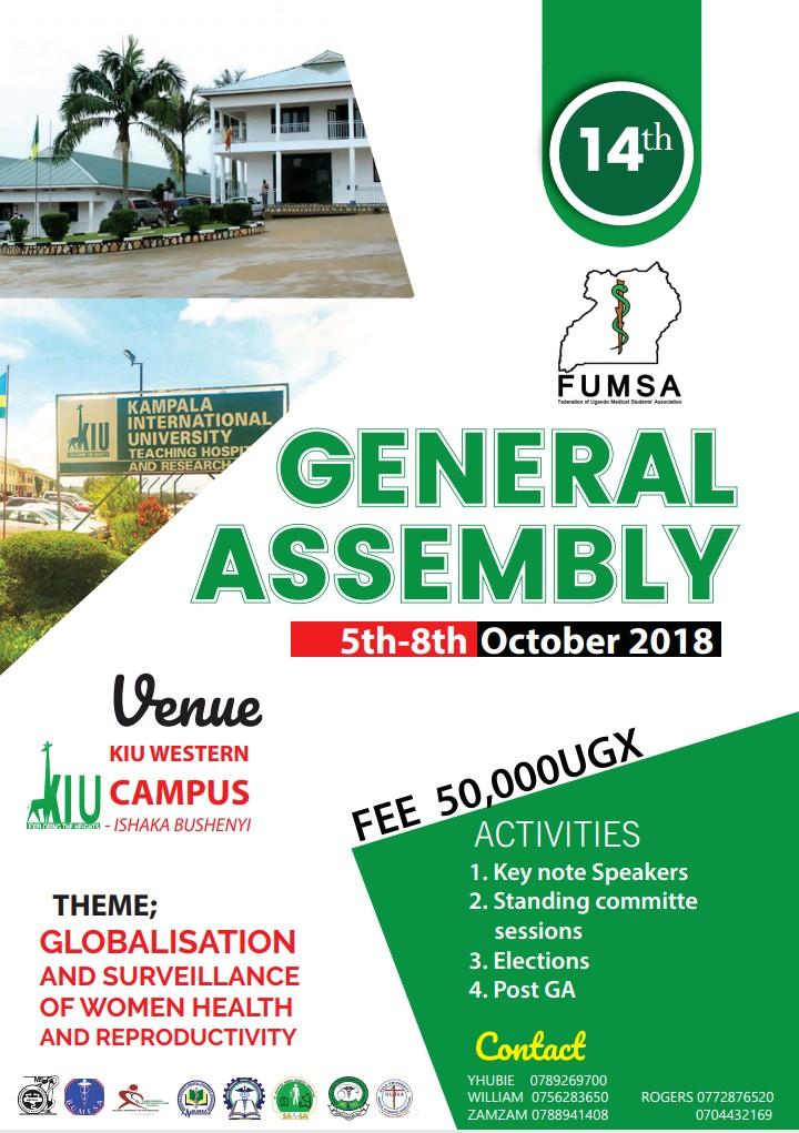 In other news Medical students of Uganda have you secured your slot for the 14th FUMSA General Assembly?? @OfficialFUMSA @Mak_medics @kiu_ug