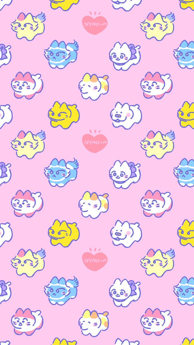 いち Onlineshop にゃお んからのプレゼント にゃお んのtwitter 22nyaon22 で にゃお んのキャラクターが7匹揃った記念として にゃお んの壁紙を配布します 個人のスマホ Twitter Lineで使えます ぜひぜひ T Co Mgsszsgzmx