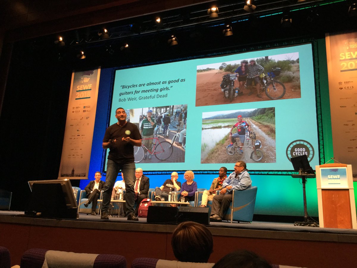 #genderequity is an issue in cycling, says Jaison Hoernel of Australia’s Good Cycles - great talk about how his #socent is using #disruption and #innovation to address this and other community issues.