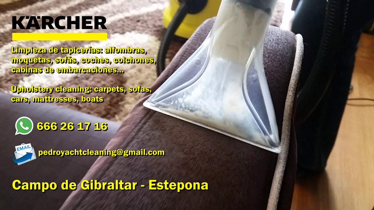 Limpieza de tapicerías, upholstery cleaning #sotogrande #alcaidesa #algeciras #lalinea #sanroque #estepona 

Síguenos en #Facebook:  facebook.com/Limpieza-tapic…