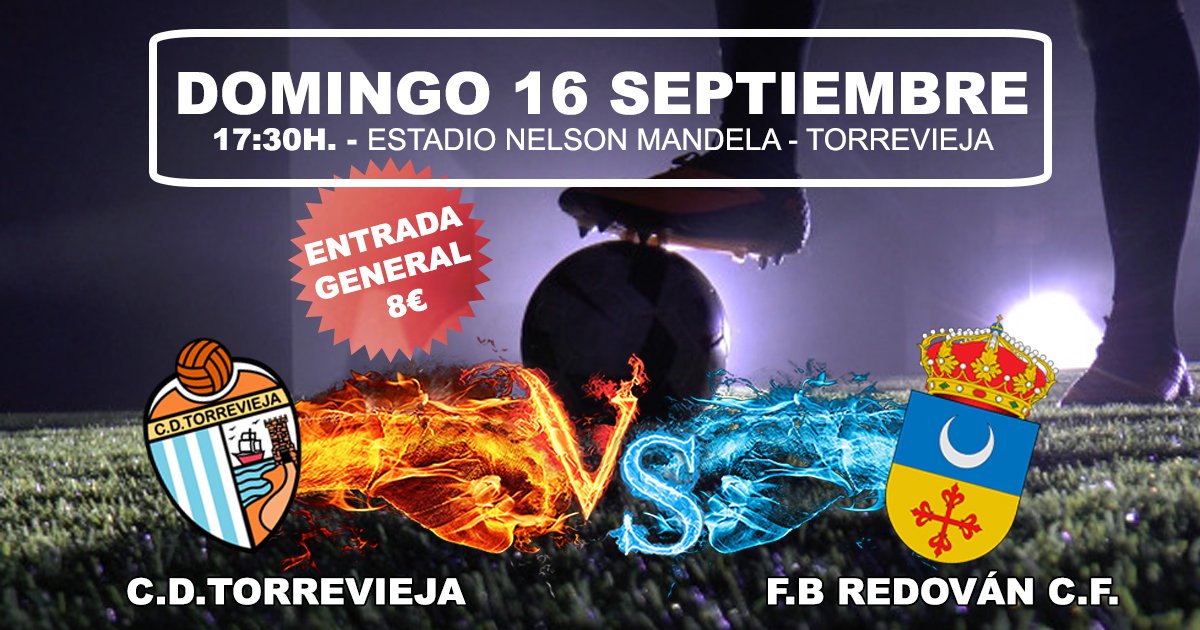 CDTorrevieja's tweet photo. 🔵⚪ #LIGA | Contando ya los días, para que ruede el balón de la J3 y ver en acción de nuevo a nuestro equipo.

Ven al Nelson Mandela, porque juntos, LUCHAREMOS por la VICTORIA 💪
.
📆 Domingo 16
⚽ #CDTorrevieja 🆚 #FBRedovanCF 
⏰ 17:30
🏟 Nelson Mandela 

#JuntosEnElCamino 💙 https://t.co/TeBsZrHLJl