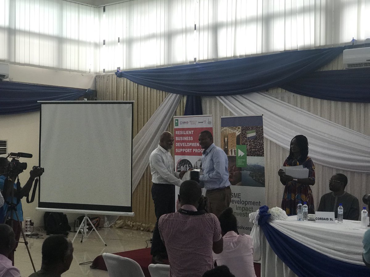 Happening Now!! @CORDAID_SL's Resilient Business Development Support (RDBS) graduation ceremony for SMEs. Thank you @CORDAID_SL for supporting businesses #SMEGrowth #SLDevelopment 🇸🇱