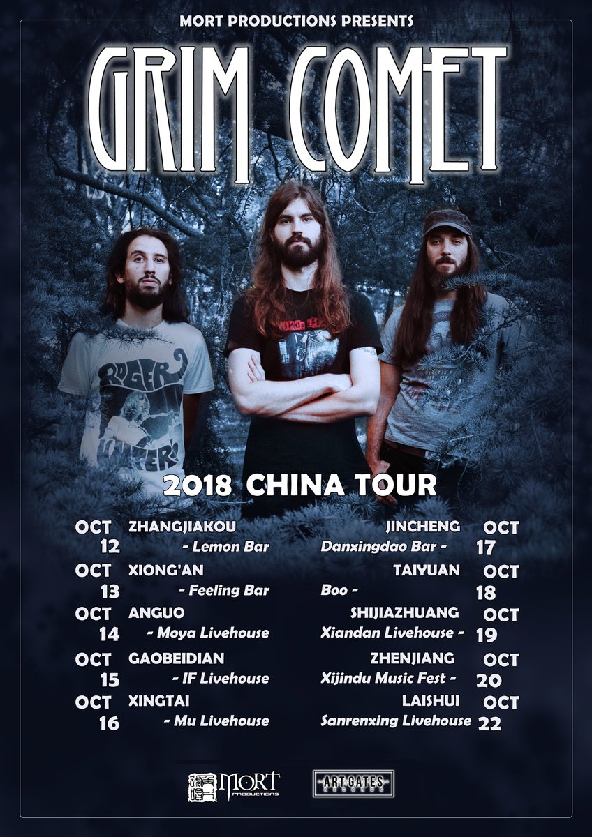 ArtGatesRecords's tweet photo. 🇨🇳🇨🇳🇨🇳We are more than proud to announce Stoner Rock trio @GrimComet first headlining tour in CHINA!!!
#GrimComet #ChinaTour #AGR https://t.co/H59aiZGoaY