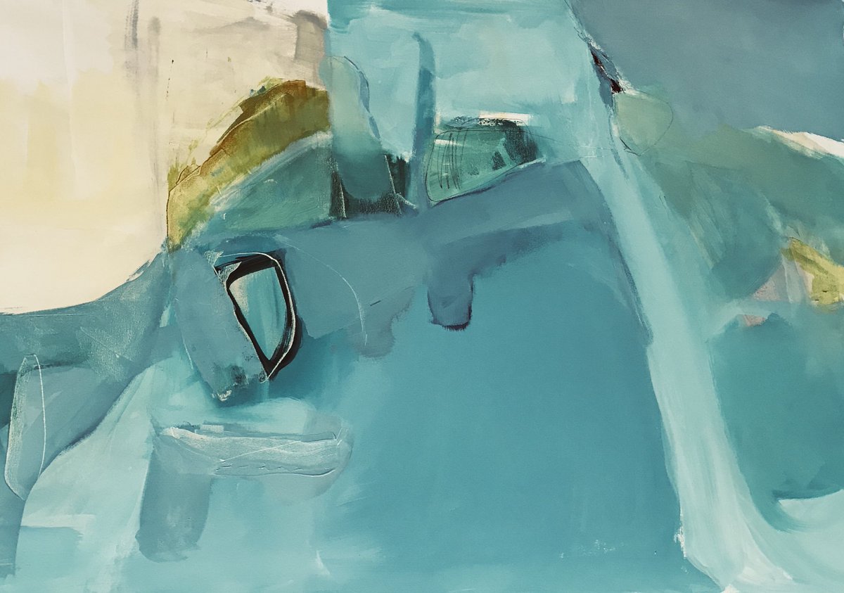 leylamurr's tweet image. Abstract Seascape #abstractart #abstractmethods #abstractpainting #art #painting #womensart #contemporaryart #blue #motion #free #abstraction