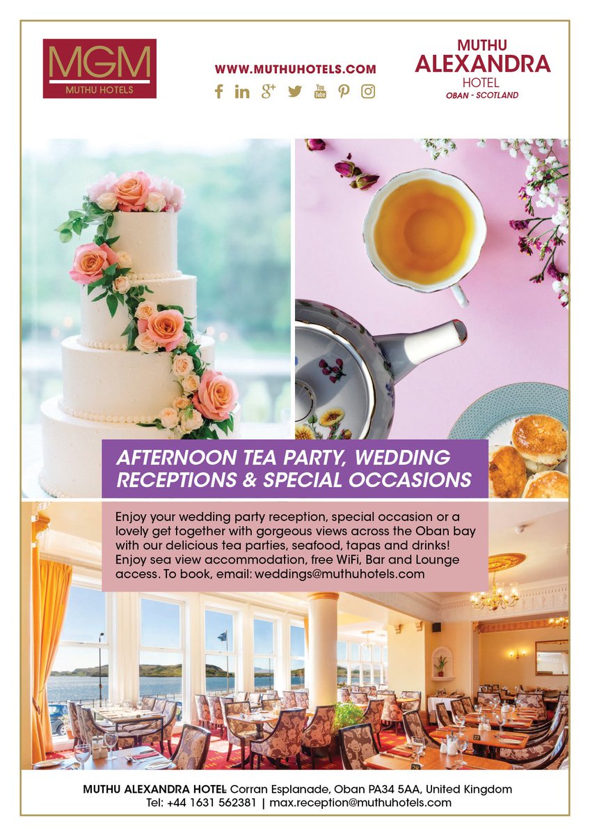 ToHaveToHolds's tweet image. Nestled between the lodgings of the Bishop of Argyll &amp;amp; the Isles and the Old Oban Baptist church, The Alexandra Hotel enjoys one of the most spectacular locations in Scotland.  Call 01631 562381 or visit muthuhotels.com