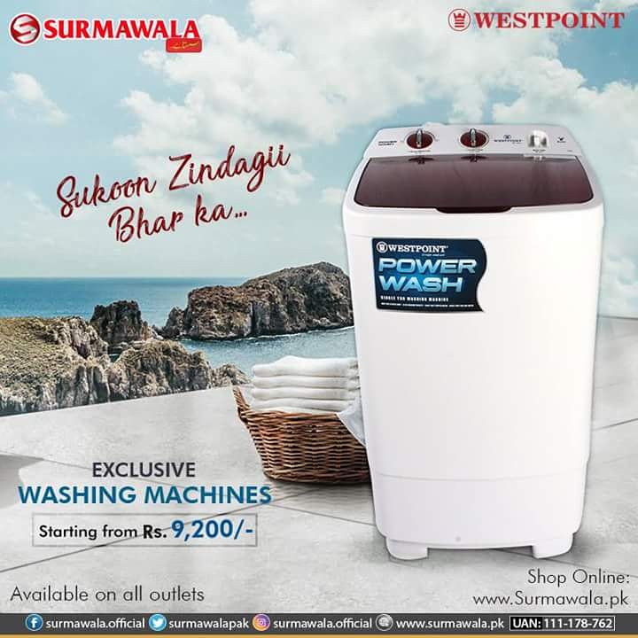 SurmawalaPak's tweet photo. Yes! Thats unbelievably affordable.....
Buy exclusive PowerWash range by Westpoint to make laundry fun and interesting without worrying about your budget..
https://t.co/fW1noxXfXQ
UAN-021111178762
#AvailableOnAllOutlets
#Affordableanddurable
#SurmawalaSastaHa https://t.co/YCet8ry9IK