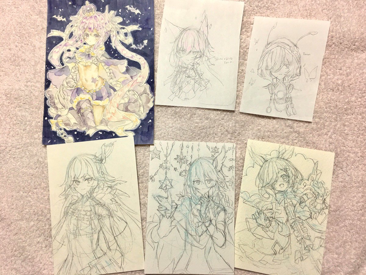 鴉堂さん[@toritoo1012]からお誕生日イラスト数点(?)いただきました～!
大量のうちの子～～～!カラーもシャーペン絵もとっても可愛く綺麗に描かれてました!わーい!?
情報量が豪華で私の語彙力では説明しきれないのですが、お写真4枚目の鴉堂さん宅のリーヴルくん激推しなので布教します文字数 