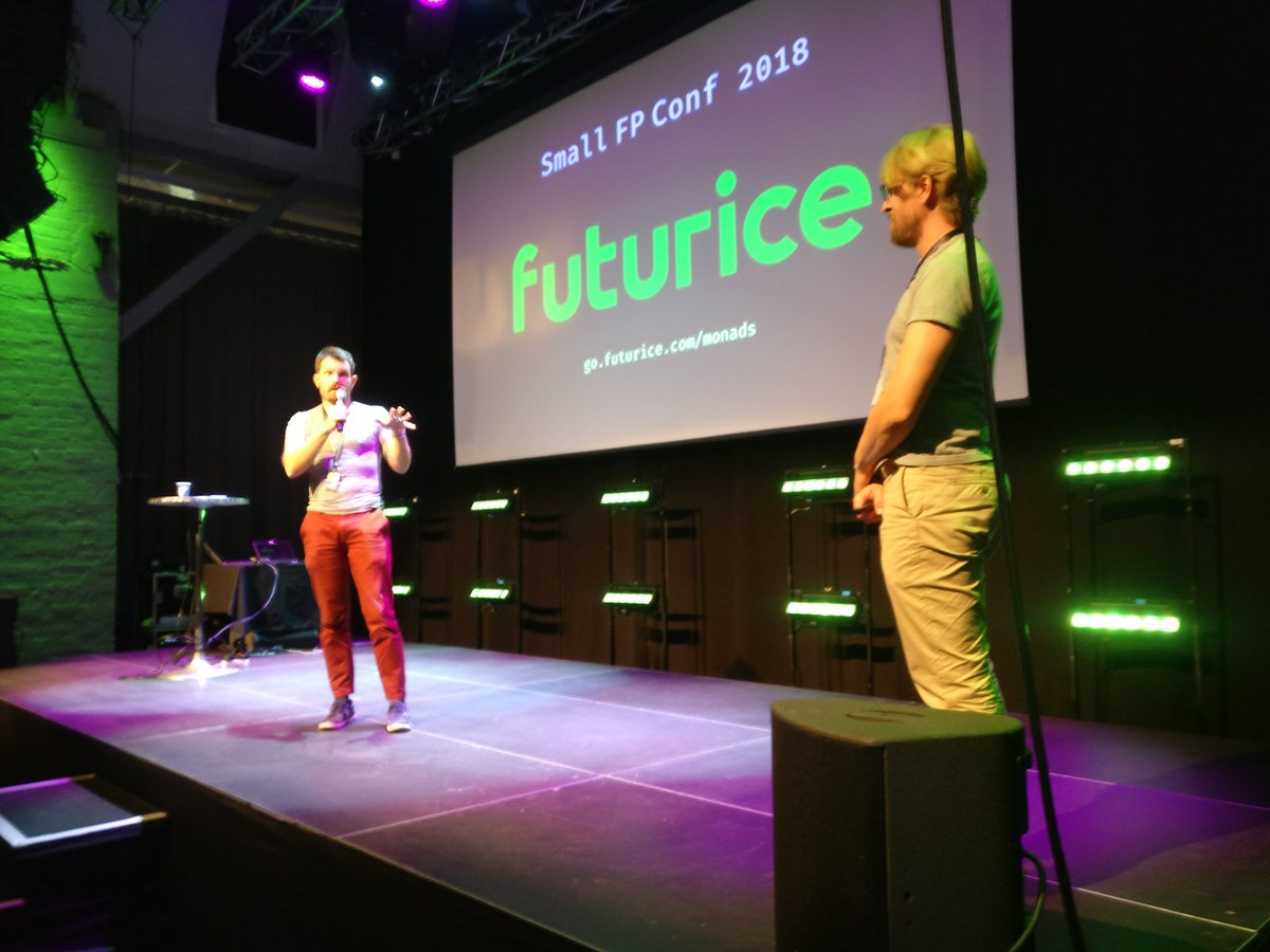 clojuTRE's tweet photo. Big thanks goes to the main sponsor of #smallfp @futurice! #clojutre https://t.co/wyjBNb3y0Y