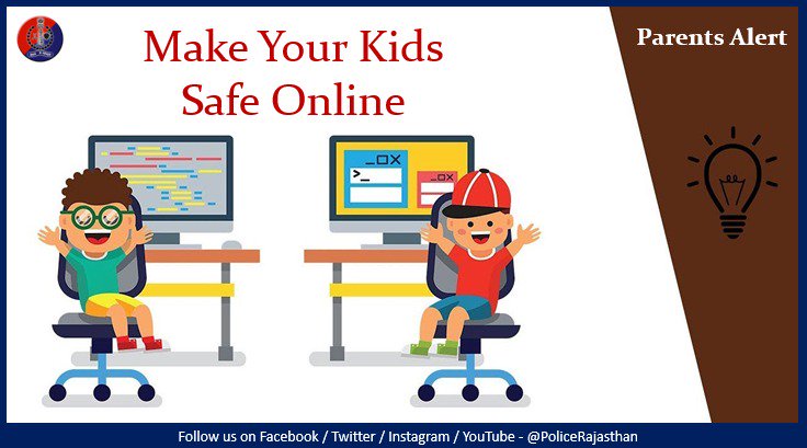 PoliceRajasthan's tweet image. #ParentsAlert – Start a #CyberSecurity conversation with your children early on so they begin to distinguish the wrong from right and do not become a target for #CyberCriminals.

#ThursdayThoughts ~ बच्चो की सुरक्षा अब आपके हाथI

@GoI_MeitY @MIB_India @MinistryWCD @rsprasad