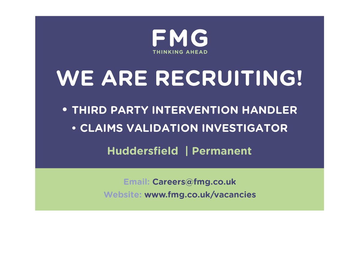 Are you an insurance professional looking to take a positive step in your career development? We are looking for dedicated and enthusiastic individuals to join our growing Insurance Services Department. 

Visit our website for more information: fmg.co.uk/vacancies/