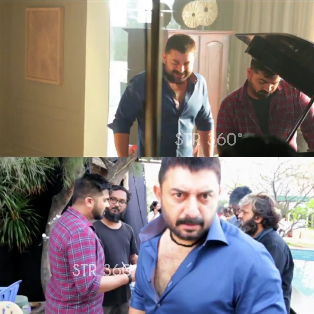 Thalaivan #STR & @thearvindswami from behind the scenes of #ChekkaChivanthaVaanam ft #Varadan !!!

RT If you are waiting for #Ethi 's #CCVBehindTheScenes 🔥

#CCV13SunsetsToGo @MadrasTalkies_ @LycaProductions @aditi1231