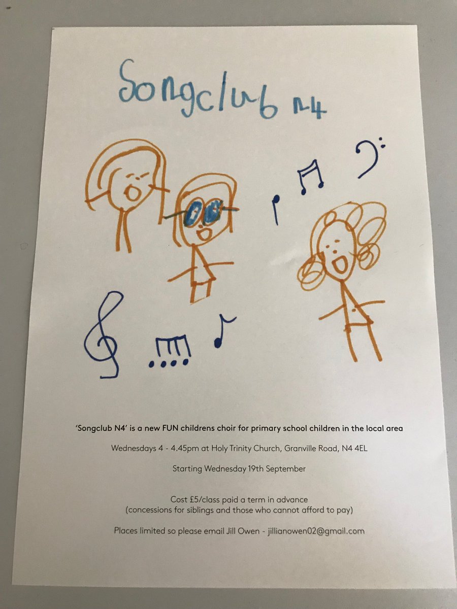⁦<a href="/N4StroudGreen/">N4StroudGreen</a> ⁦<a href="/GarethMalone/">Gareth Malone OBE</a>⁩ ⁦<a href="/arthouseN8/">ArtHouse N8 💙</a>⁩ ⁦<a href="/N8Parents/">N8 Mums & Dads</a>⁩ ⁦<a href="/stroudgreen/">stroudgreen</a>⁩ ⁦<a href="/ButFirstN4/">But First, Coffee</a>⁩ ⁦<a href="/harringayonline/">Harringay Online</a>⁩ Please RT. Exciting new kids choir’Songclub N4’ starts next week!