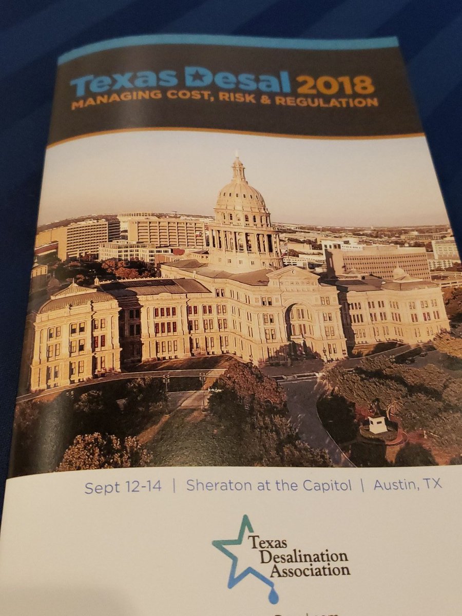 The  #TexasDesal2018 is up & running. A good looking program. Supporting our fellow organization. @txdesal #Desalination