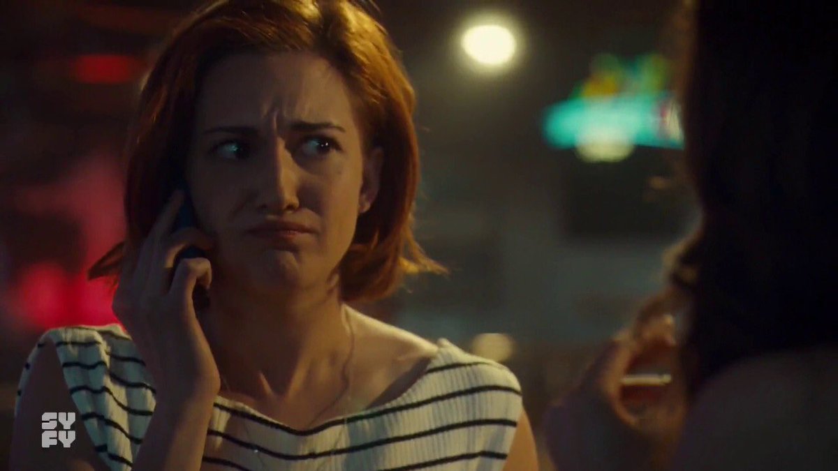 MUllrichAuthor's tweet photo. Day 13 of #27DaysOfWE: scene that makes you laugh. This is impossible so I’m gonna share a few. #DrunkHaught is a fave because @KatBarrell’s comedic talent is A+. Her expressions alone crack me up. #WynonnaEarp @PurgatoryLane @KrisBryant2014 1/4 https://t.co/BnFUjCsNw1
