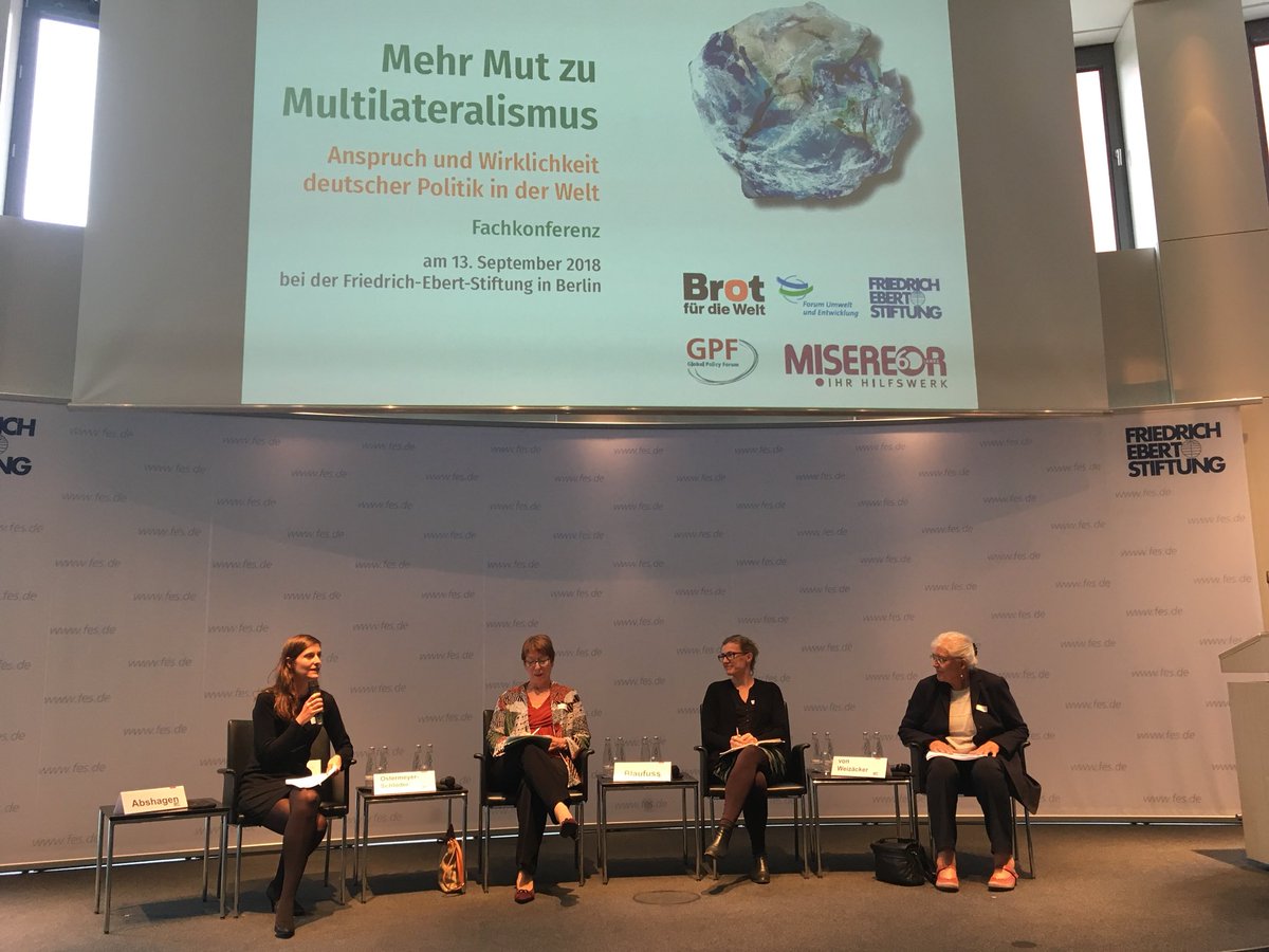 elliwalks's tweet photo. #allfemalepanel with 3 long-term experts on biodiversity at multilateralism conference organised by #BfdW #FUE #FES #GPF #Misereor #GlobalGerechtNachhaltig https://t.co/klmZj5t8Lh