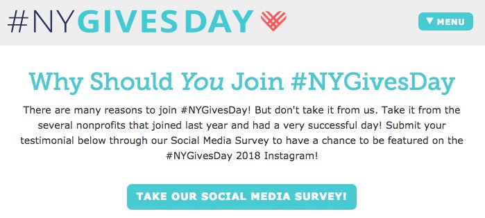 There are many reasons to join #NYGivesDay on #GivingTuesday! But don't take it from us. Take it from the several nonprofits that joined last year and had a very successful day! bit.ly/2w7On0b